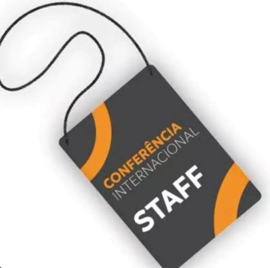 Crachá de staff para conferência